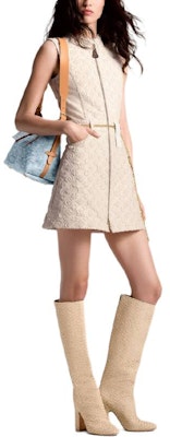 (W) 루이 비통 SS24 베이지 모노그램 숏 지퍼 민소매 드레스 1AFSQS Lookbook (W) 루이 비통 SS24 베이지 모노그램 숏 지퍼 민소매 드레스 1AFSQS