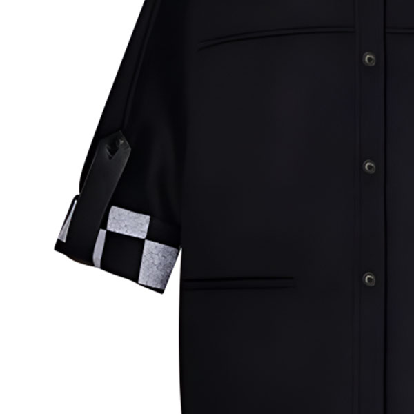 (Women) LOUIS VUITTON SS24 Black Button-Up Long Sleeve Mid-Length Coat 1AGADS 圖 6