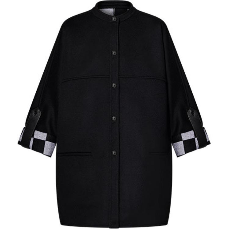 (Women) LOUIS VUITTON SS24 Black Buttoned Midi Long Sleeve Coat 1AGADO 圖 2