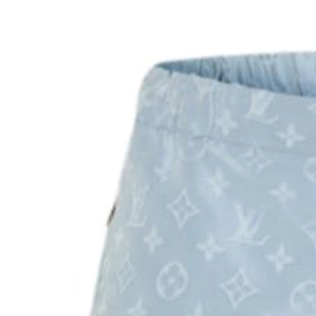 Shop (Women) LOUIS VUITTON SS24 Blue  Logo Print Waterproof Wide-Leg Shorts. 1AFDTW