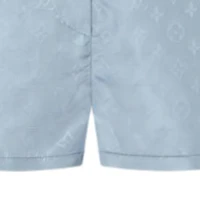 Details for (W) ルイ・ヴィトン SS24 ブルー ロゴプリント 防水 ワイドレッグショーツ. 1AFDTW