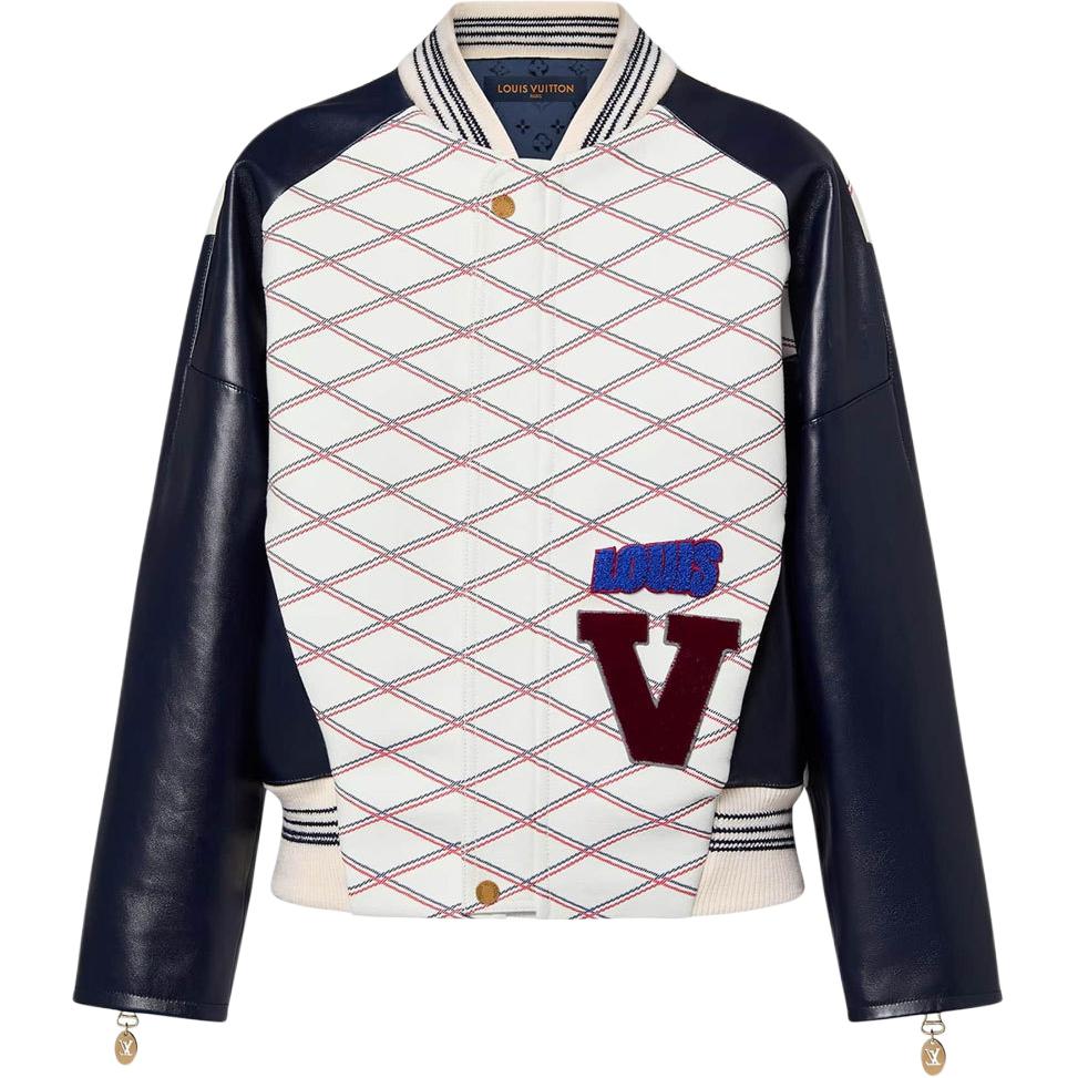 (Women) Louis Vuitton SS24 Colorblock Logo Jacquard Long Sleeve Jacket Multicolor 1AFDK2