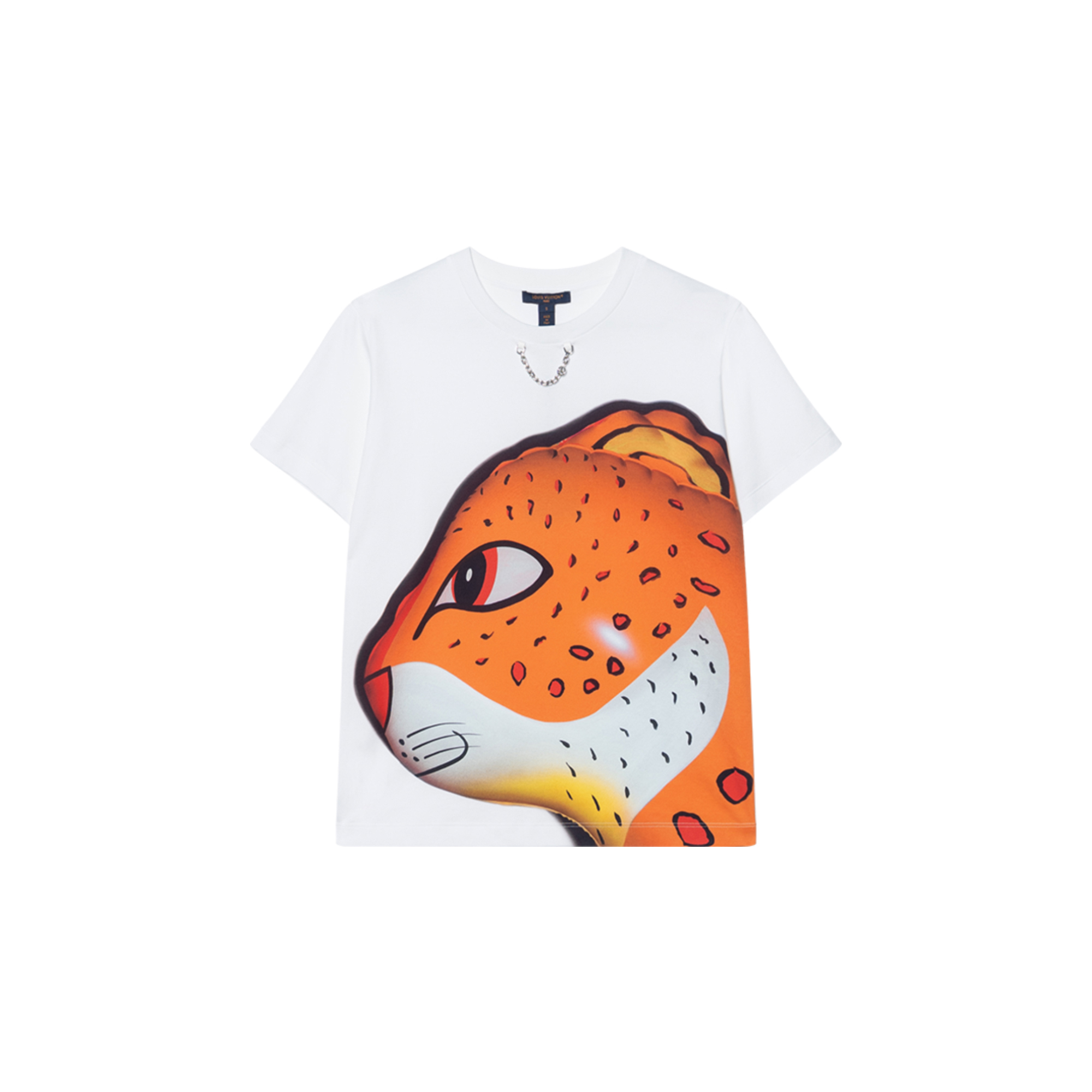 (Women) LOUIS VUITTON SS24 Come Play with Me Cartoon Leopard Tee White -  Casual T-Shirt. 1AFTSS