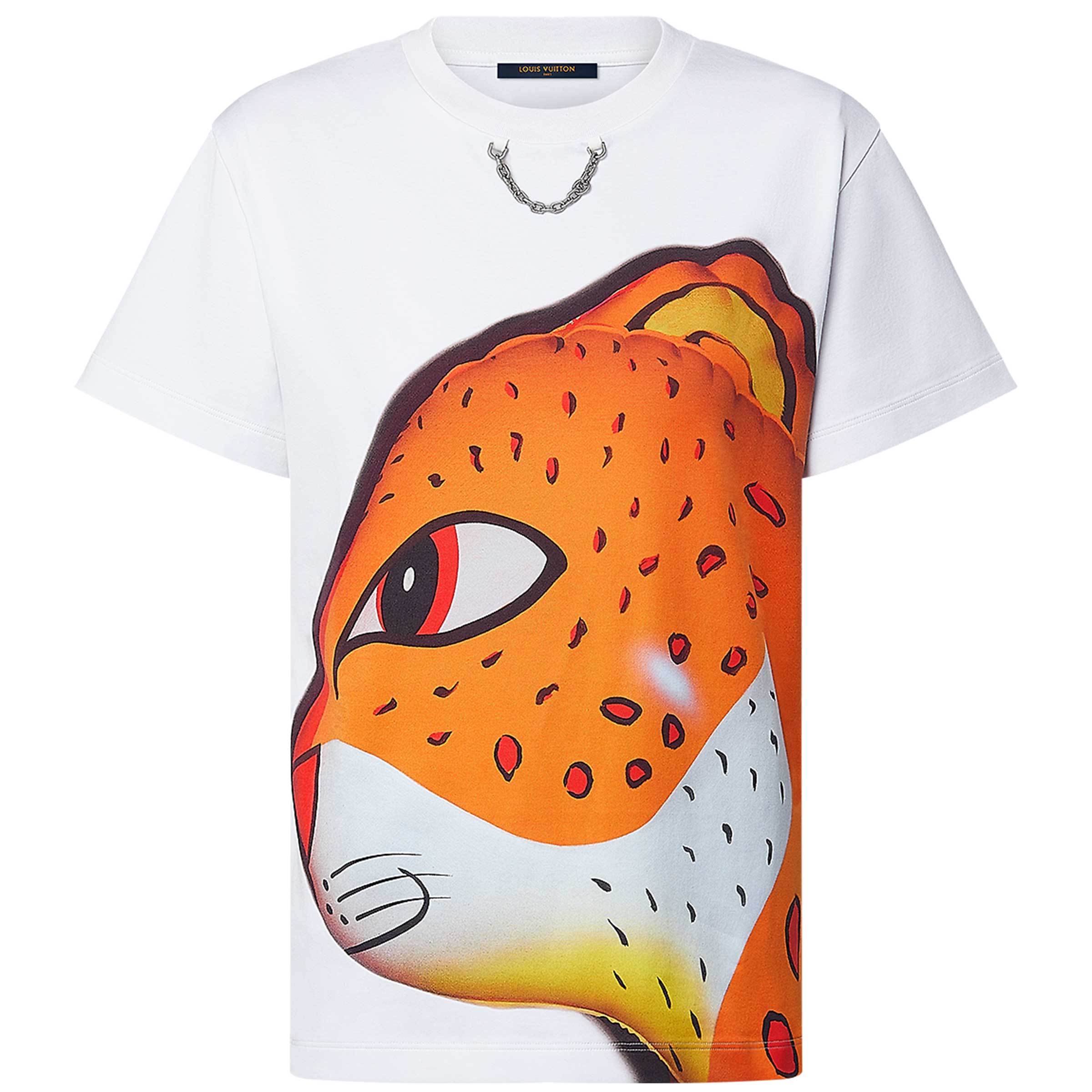 (Women) LOUIS VUITTON SS24 Come Play with Me Cartoon Leopard Tee White -  Casual T-Shirt. 1AFTSS 圖 2