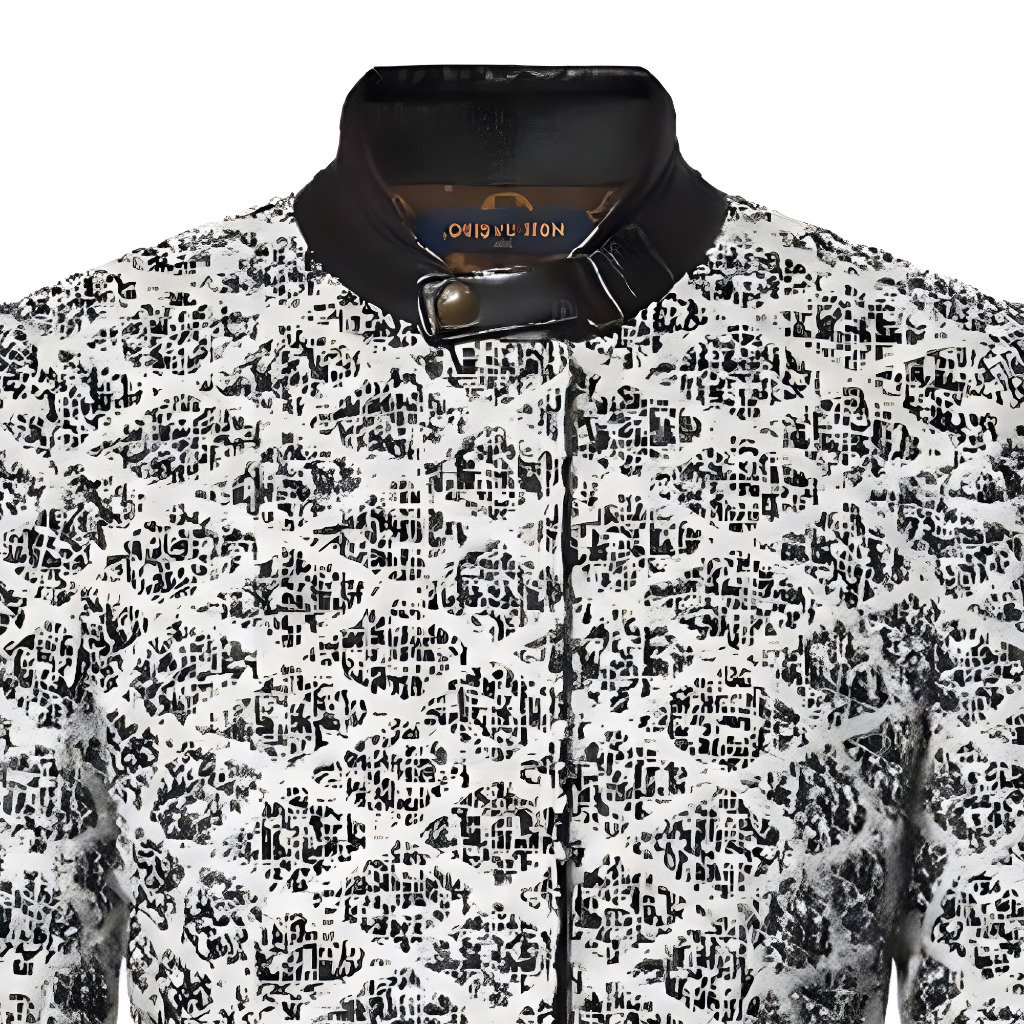 Details for (Women) LOUIS VUITTON SS24 Diamond Jacquard High-Neck Long Sleeve Coat Women Black 1AFCJS