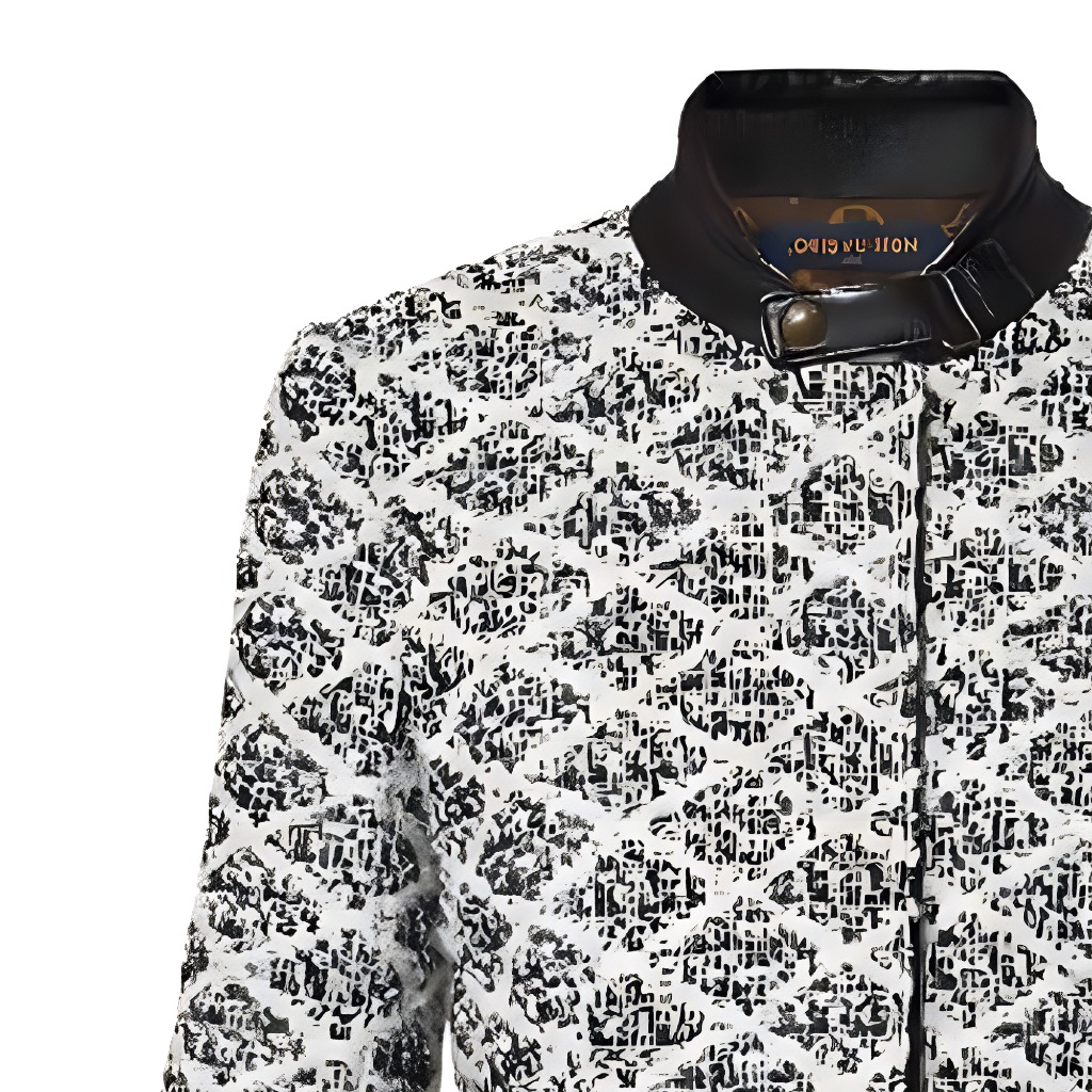 Sizing (Women) LOUIS VUITTON SS24 Diamond Jacquard High-Neck Long Sleeve Coat Women Black 1AFCJS