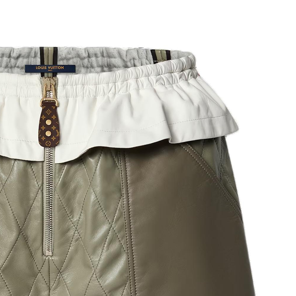 (Women) LOUIS VUITTON SS24 Embossed Diamond Zipper Shorts  Matcha Green 1AFFUE 圖 8