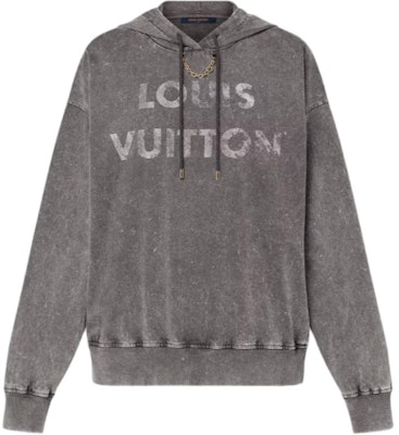 (W) 路易威登SS24渐变老花印花灰色宽松连帽衫. 1AFMPT Order (W) 路易威登SS24渐变老花印花灰色宽松连帽衫. 1AFMPT