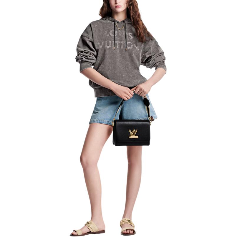 Lookbook (W) 路易威登SS24渐变老花印花灰色宽松连帽衫. 1AFMPT