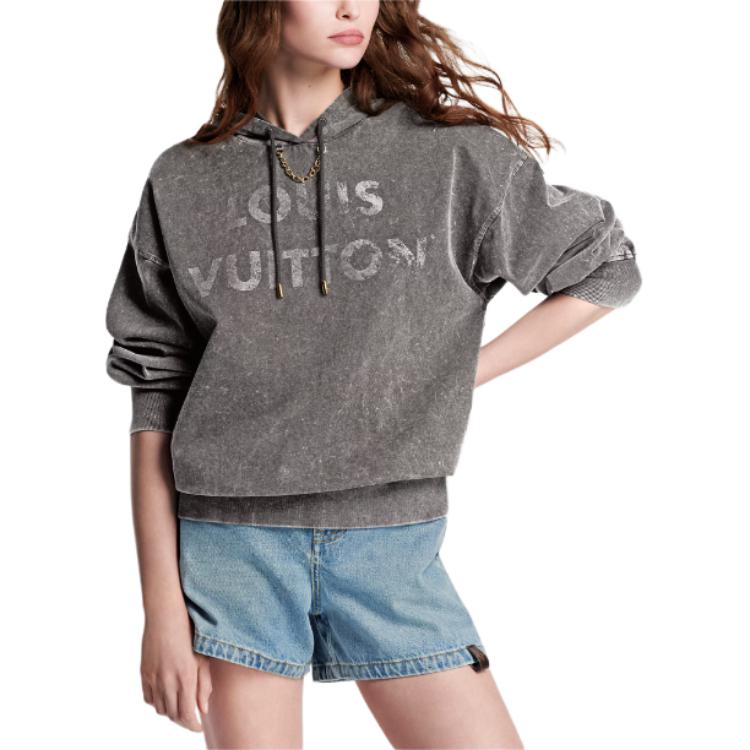 Purchase (W) 路易威登SS24渐变老花印花灰色宽松连帽衫. 1AFMPT