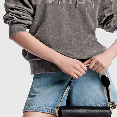 (W) 路易威登SS24渐变老花印花灰色宽松连帽衫. 1AFMPT Sizing (W) 路易威登SS24渐变老花印花灰色宽松连帽衫. 1AFMPT