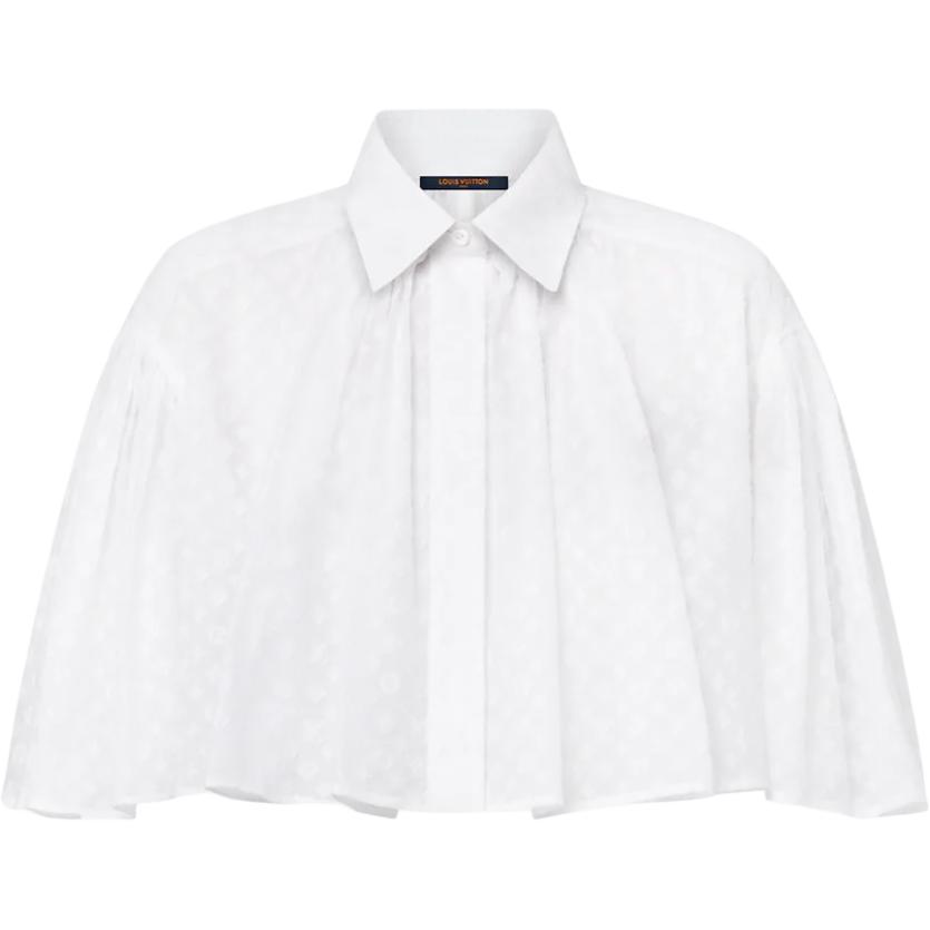Order (Women) LOUIS VUITTON SS24 Floral Cape Short Sleeve Crop Shirt White Women’s. 1AFSAM