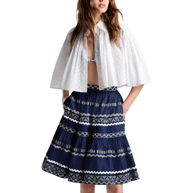 Shop (Women) LOUIS VUITTON SS24 Floral Cape Short Sleeve Crop Shirt White Women’s. 1AFSAM