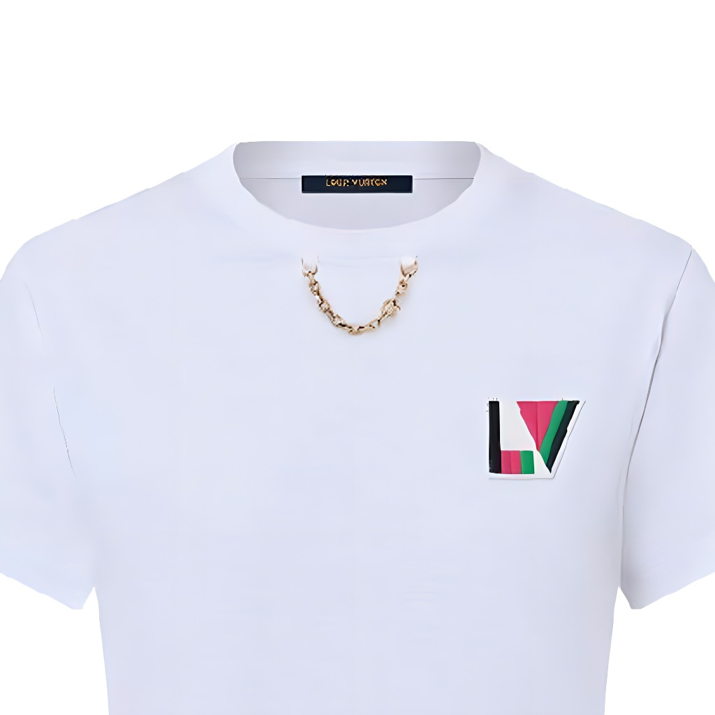 Details for (W) LOUIS VUITTON SS24 Kaos Crewneck Logo Bordir Putih 1AFOXV