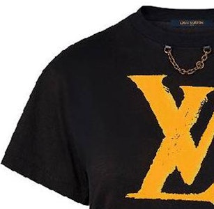 (W) 루이비통 SS24 로고 프린트 반팔 티셔츠 블랙 1AFDV7 Sizing (W) 루이비통 SS24 로고 프린트 반팔 티셔츠 블랙 1AFDV7