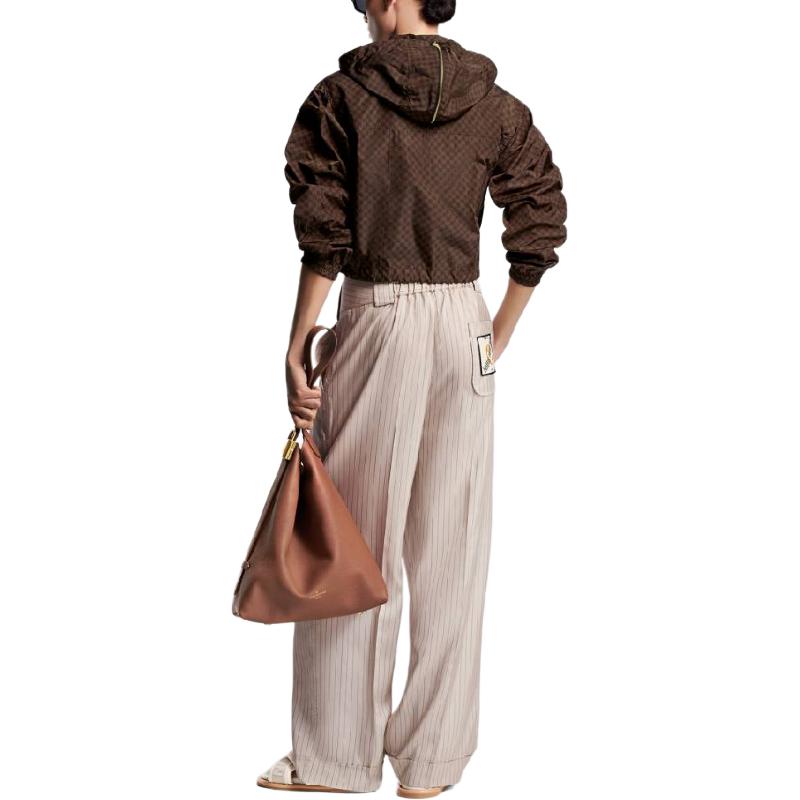 Details for (W) 路易威登SS24女士棕色短款连帽外套印花logo外套 1AFPEO