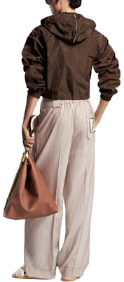 (W) 路易威登SS24女士棕色短款连帽外套印花logo外套 1AFPEO Details for (W) 路易威登SS24女士棕色短款连帽外套印花logo外套 1AFPEO