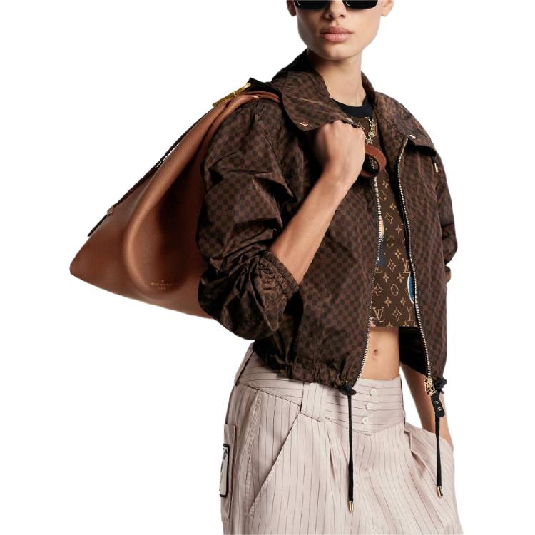 Sizing (W) 路易威登SS24女士棕色短款连帽外套印花logo外套 1AFPEO