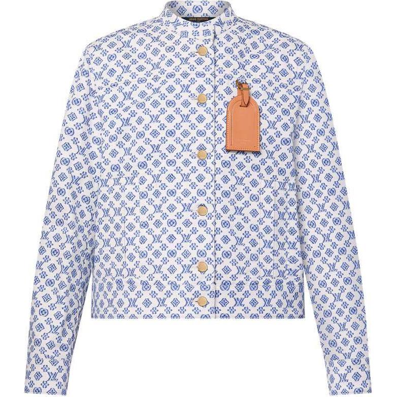 (Women) LOUIS VUITTON SS24 Monogram Short Denim Jacket  Blue 1AFTGV