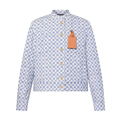 (Women) LOUIS VUITTON SS24 Monogram Short Denim Jacket Blue 1AFTGV