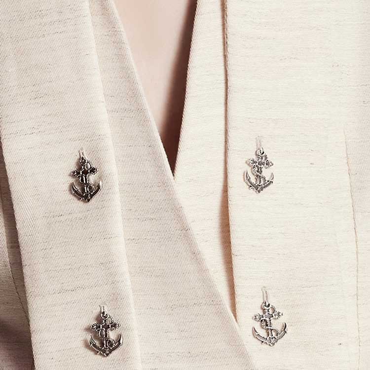 (Women) LOUIS VUITTON SS24 Scarf Collar Short Sleeve Blazer Beige  Jacket. 1AFFBJ 圖 6