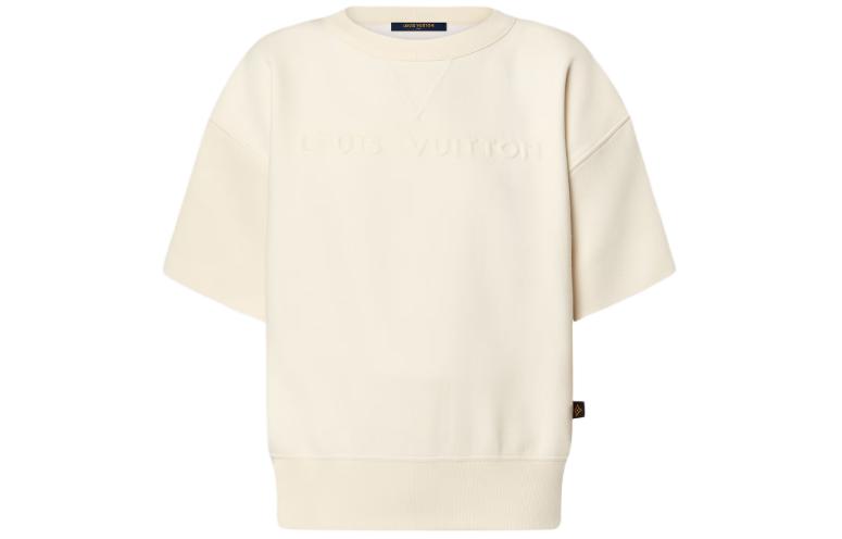 (Women) LOUIS VUITTON SS24 Solid Logo Knit Crewneck Short Sleeve Tee  Pale Yellow 1AFEFE 圖 2