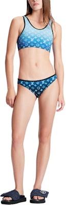 (Women) LOUIS VUITTON SS24 Sprayed Monogram Bikini Top Blue Swimwear 1AAX7M Lookbook (Women) LOUIS VUITTON SS24 Sprayed Monogram Bikini Top Blue Swimwear 1AAX7M