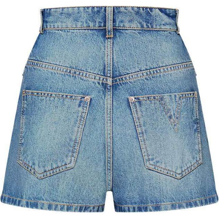 Lookbook (W) 路易威登 SS24 水洗牛仔拉鍊破壞短褲 女款 藍色 1AFYWY