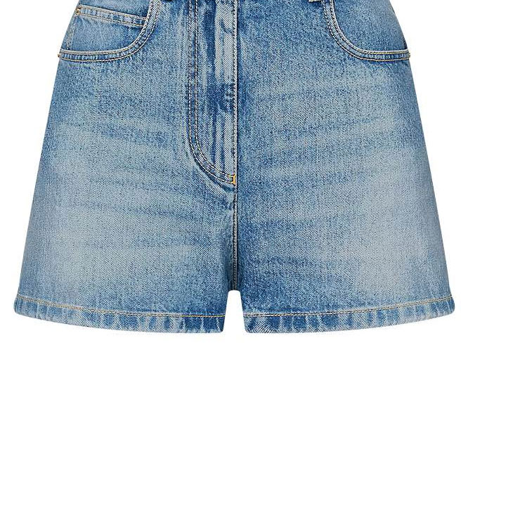 Purchase (W) 路易威登 SS24 水洗牛仔拉鍊破壞短褲 女款 藍色 1AFYWY