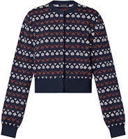 (Women) LOUIS VUITTON SS24 Womens Blue Logo Embossed Knit Crewneck Cardigan. 1AFOVU (Women) LOUIS VUITTON SS24 Womens Blue Logo Embossed Knit Crewneck Cardigan. 1AFOVU