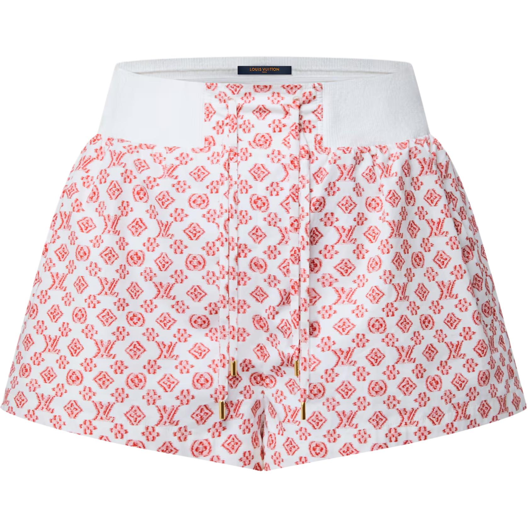 (Women) LOUIS VUITTON SS25 3D Monogram Mini Drawstring Shorts Red Women 1AHI73 圖 2