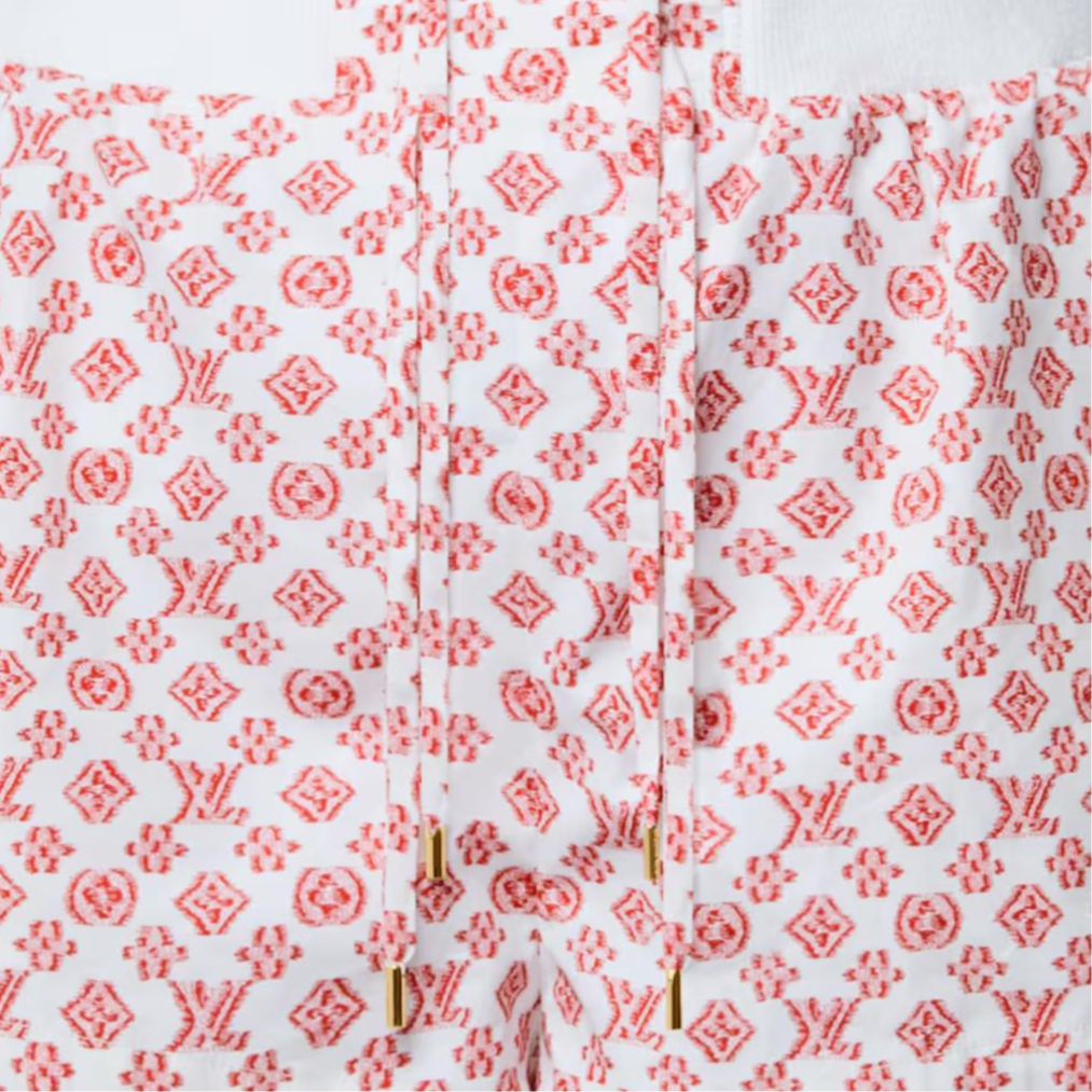(Women) Louis Vuitton SS25 3D Monogram Mini Drawstring Shorts Red 1AHI69 圖 3