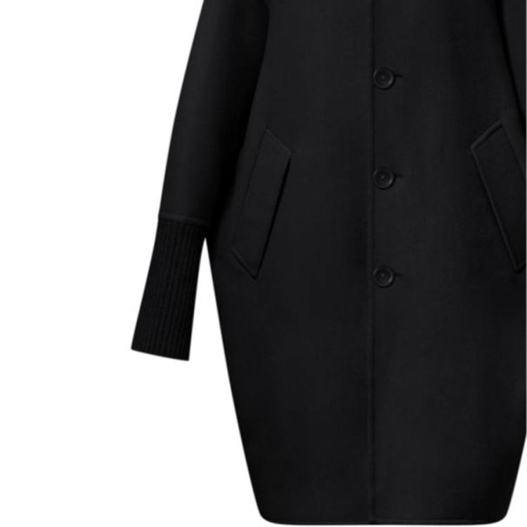 Lookbook (W) LOUIS VUITTON SS25 Jaket Hitam Lengan Panjang Ribbed Solid. 1AGO08