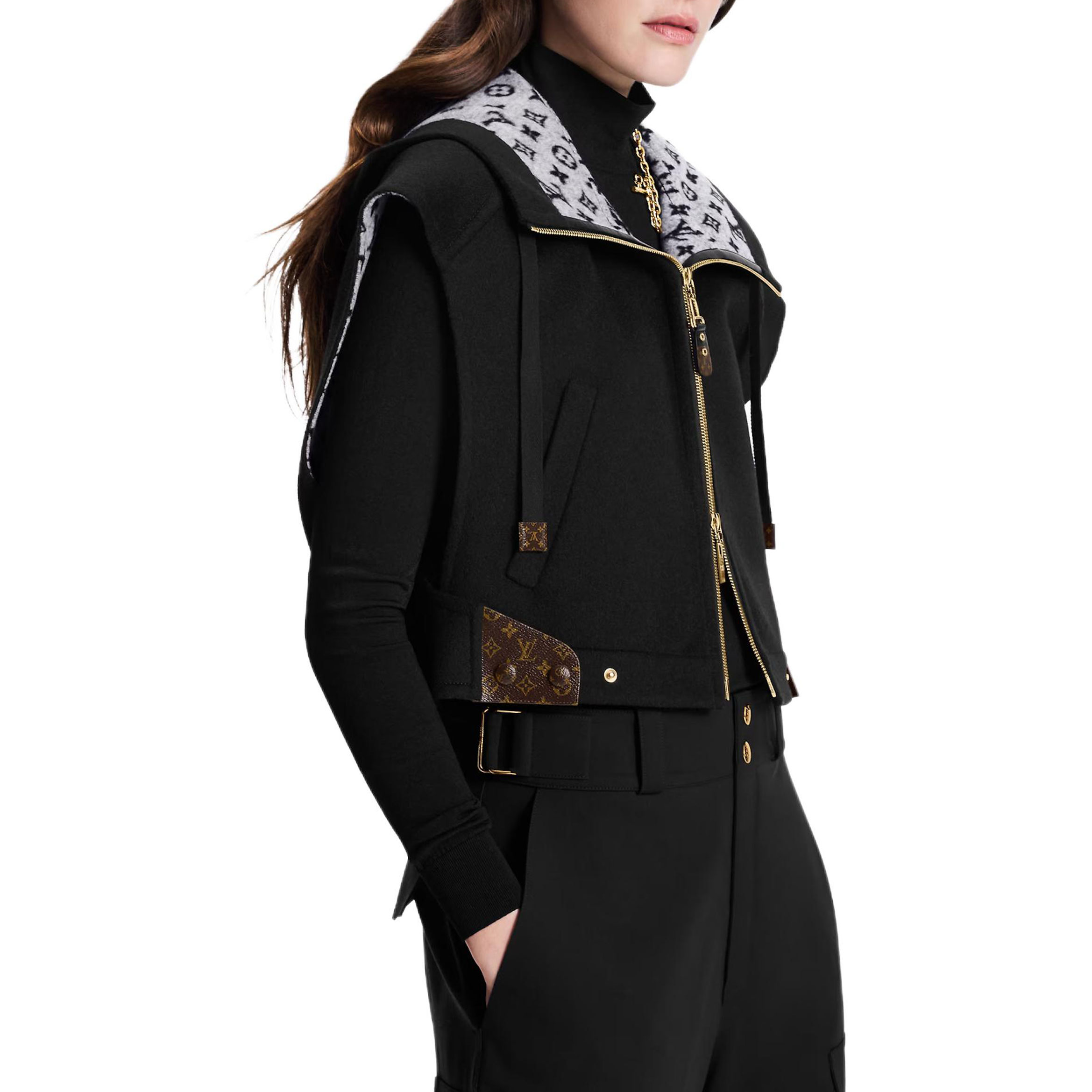 (Women) Louis Vuitton SS25  Fitted Reversible Zip Jacket Black White 1AG808 圖 6