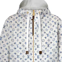Sizing (Women) LOUIS VUITTON SS25 Nautical Jacquard Print Zip Hoodie Parka White. 1AHGMH