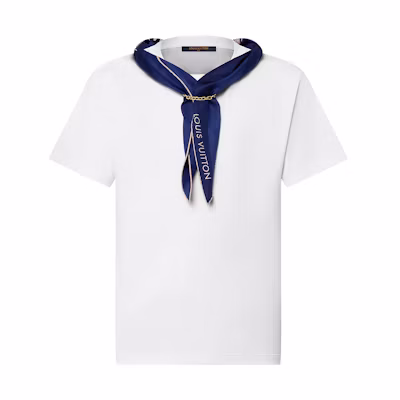 (Women) LOUIS VUITTON SS25 Nautical Scarf Tee White Short Sleeve T-Shirt. 1AHJ08