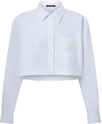(Women) LOUIS VUITTON SS25 White Short British Embroidery Pearl Button Shirt 1AHHUS Buy (Women) LOUIS VUITTON SS25 White Short British Embroidery Pearl Button Shirt 1AHHUS