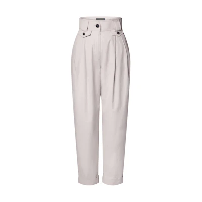 (Women) LOUIS VUITTON SS25 Beige Wide-Leg Turn-Up Casual Pants for Women 1AIBE9
