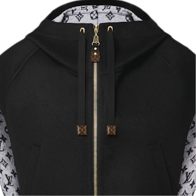 (W) LOUIS VUITTON SS25 Hitam Putih Jaket Zip-Up Boleh Balik 1AG811 Cheap (W) LOUIS VUITTON SS25 Hitam Putih Jaket Zip-Up Boleh Balik 1AG811