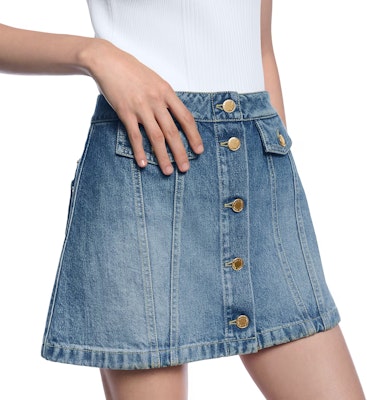 (Women) LOUIS VUITTON SS25 Buttoned Solid Mini Denim Skirt Women’s Blue 1AGOTQ Lookbook (Women) LOUIS VUITTON SS25 Buttoned Solid Mini Denim Skirt Women’s Blue 1AGOTQ