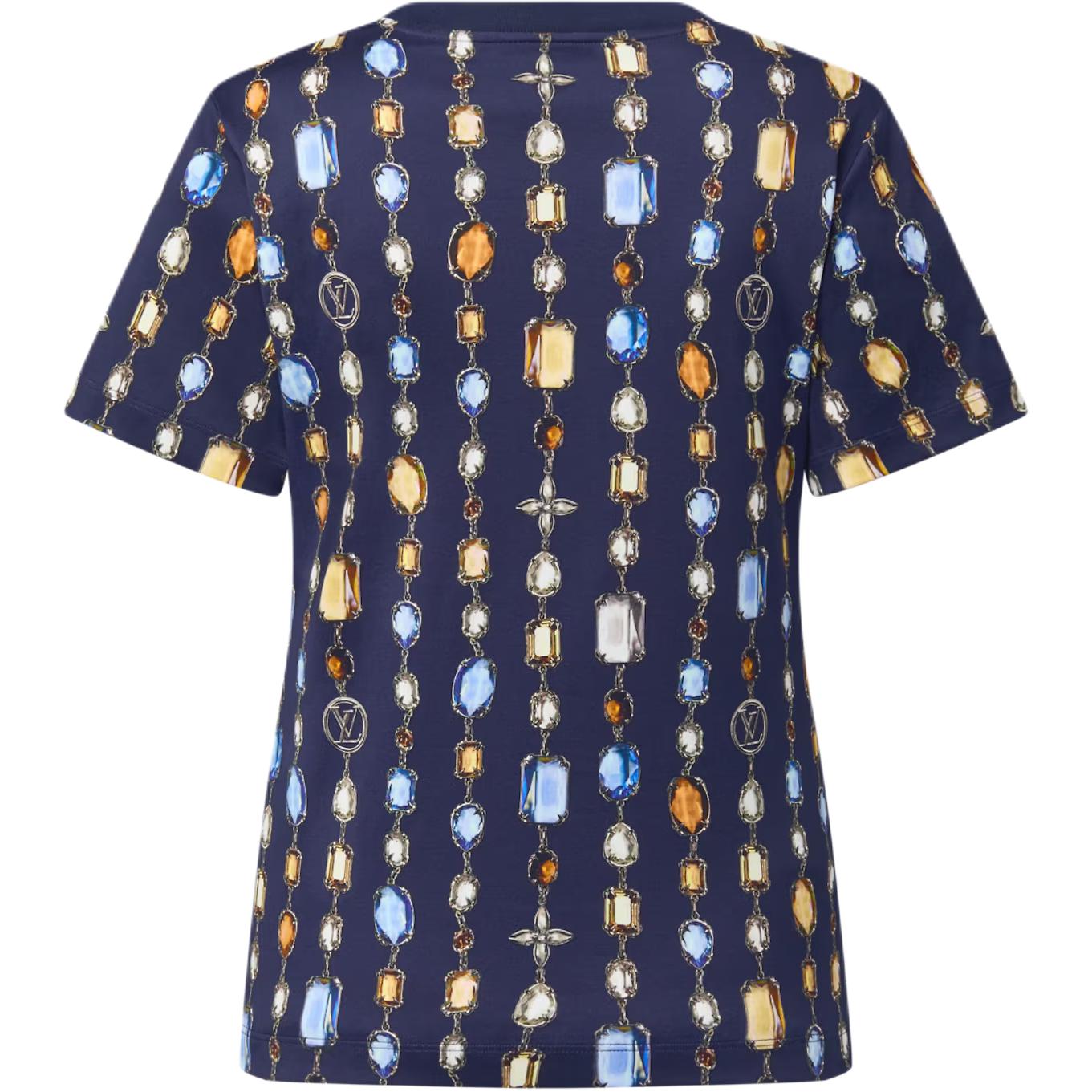 (Women) LOUIS VUITTON SS25 Chain Print Crewneck Short Sleeve Regular Fit T-Shirt Women 1AI462 圖 3