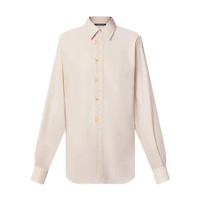 (Women) LOUIS VUITTON SS25 Collared Long Sleeve Shirt Women 1AIADA