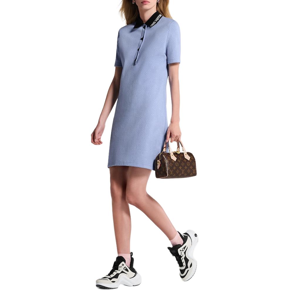 Purchase (Women) LOUIS VUITTON SS25 Contrast Button Polo Knit Short Sleeve Dress Women 1AIAM5