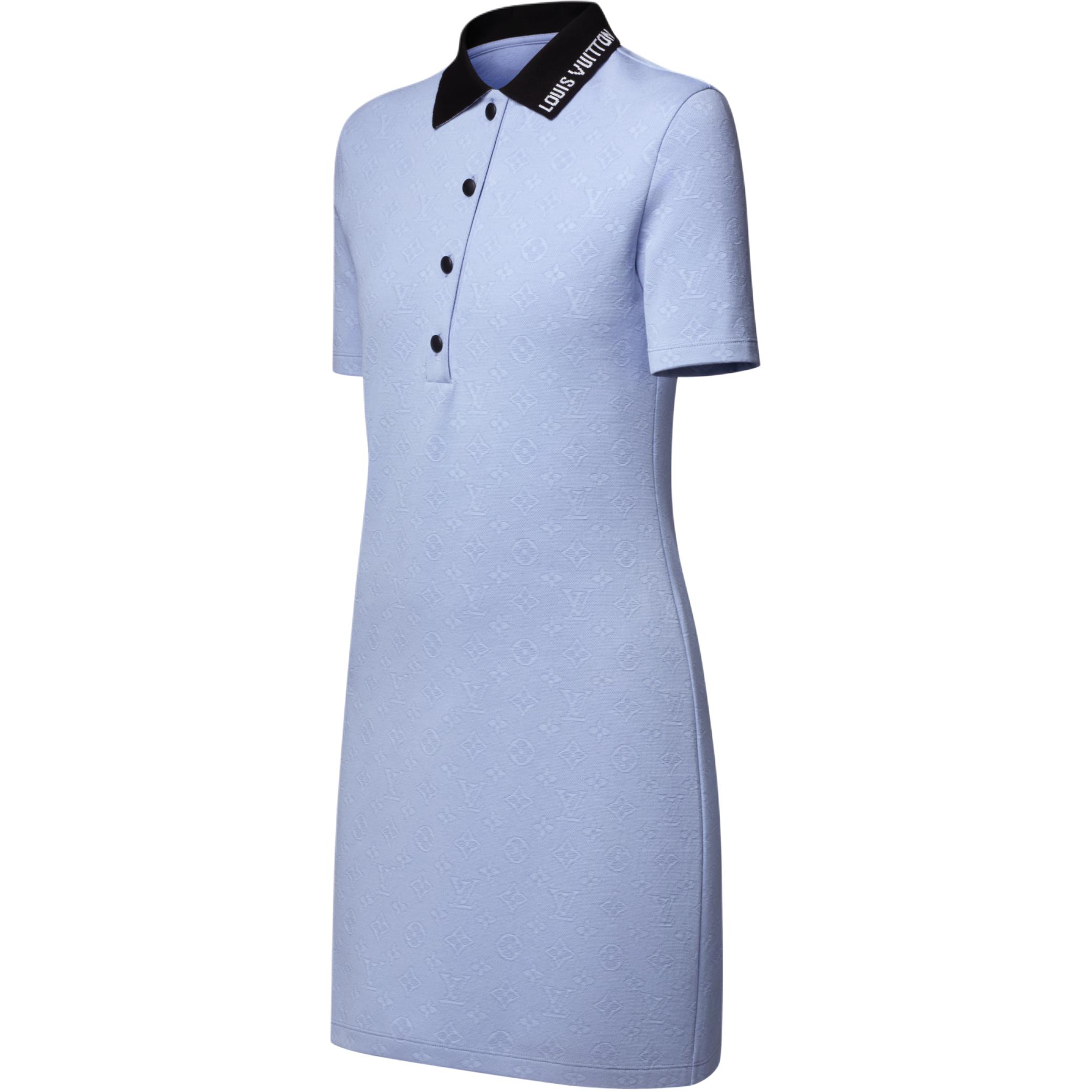 Shop (Women) LOUIS VUITTON SS25 Contrast Button Polo Short Sleeve Dress 1AIAM4