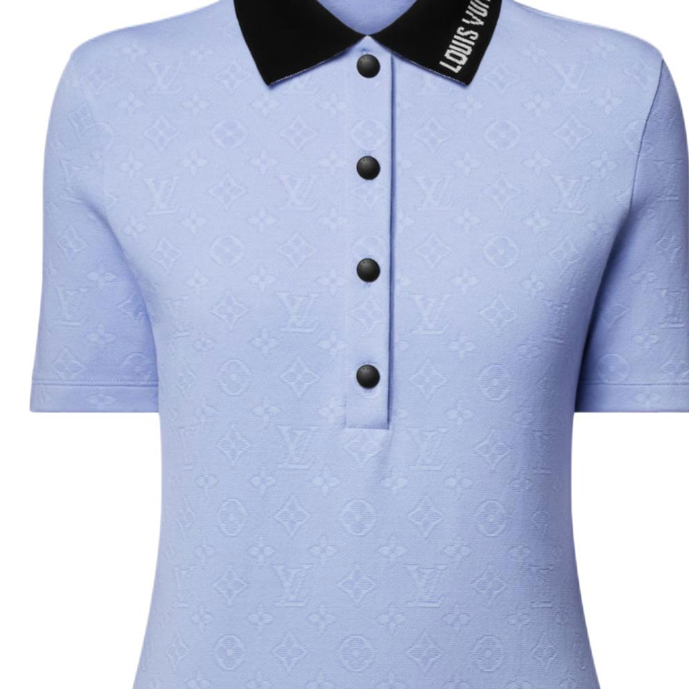 Cheap (Women) LOUIS VUITTON SS25 Contrast Button Polo Short Sleeve Dress 1AIAM4