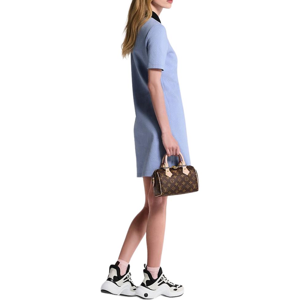 Sizing (Women) LOUIS VUITTON SS25 Contrast Button Short Sleeve Polo Dress Women 1AIAM7
