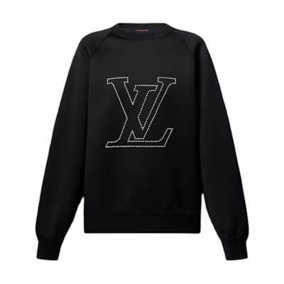 (Women) Louis Vuitton SS25 Cruise Black Printed Long-Sleeve Sweatshirt 1AGRGB