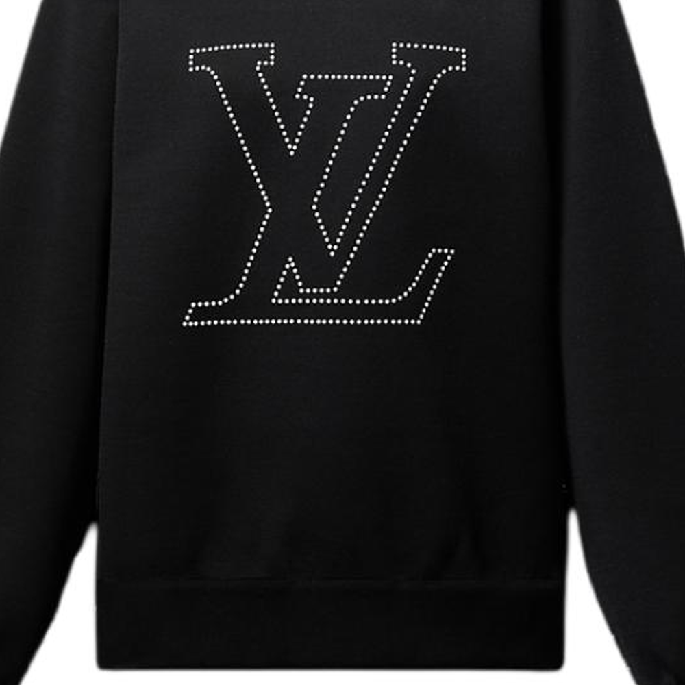 Sizing (Women) Louis Vuitton SS25 Cruise  Black Printed Long-Sleeve Sweatshirt 1AGRGB