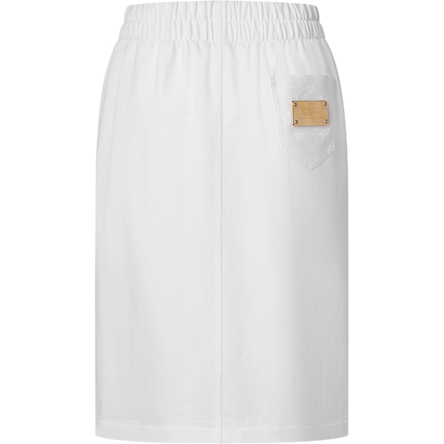 Lookbook (Women) LOUIS VUITTON SS25 Denim Knit Skirt with Stretch Waistband 1AIIMU