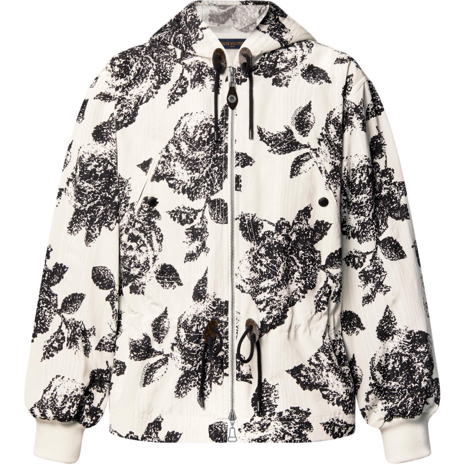 (Women) LOUIS VUITTON SS25 Floral Pattern Hooded Parka Jacket 1AHZV5